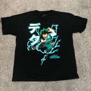 My Hero Academia DeKu Electric Charge Kanji black t-shirt